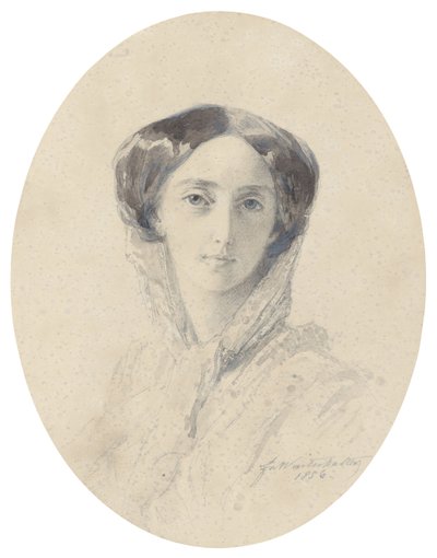 صورة لدوقة Grand Ducess Olga Nikolaevna من روسيا 1822-1892 ، ملكة Württemberg بواسطة فرانز كزافييه وينترهالتر