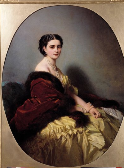 Portrait of Madame Narichkin (or Narychkin or Narichkina) Painting by Xaver Winterhalter (1806-1873) بواسطة فرانز كزافييه وينترهالتر