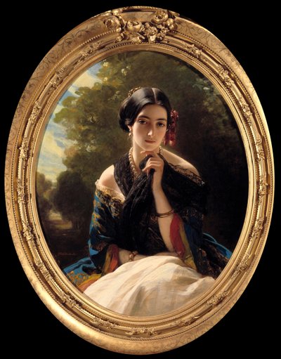 صورة لأميرة ساين فيتجنشتاين ساين (ساين فيتجنشتاين) لوحة رسمها زافير وينترهالتر (1806-1873) 1849. مجموعة خاصة بواسطة فرانز كزافييه وينترهالتر