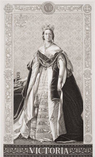الملكة فيكتوريا (1819-1901) من المجلد الثاني `` رسوم توضيحية عن التاريخ الإنجليزي والاسكتلندي &39;&39; بواسطة فرانز كزافييه وينترهالتر