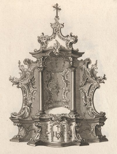 تصميم لخيمة ، اللوحة 2 من سلسلة "Tabernacle" ، مطبوعة ca. 1750-56. بواسطة فرانز كزافييه هابرمان