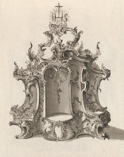 تصميم لخيمة ، لوحة 4 من سلسلة 'Tabernacle' ، مطبوعة ca. 1750-56. بواسطة فرانز كزافييه هابرمان