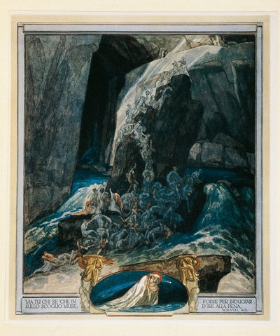 النمسا، فيينا، رسم توضيحي للكوميديا الإلهية لدانتي أليغييري (الجحيم، الأغنية الثامنة والعشرون) بقلم فرانز فون بايروس بواسطة فرانز فون (1866-1924) بايروس
