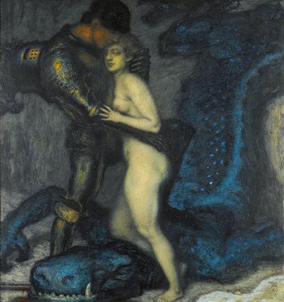 "" The Dragonslayer "(The Dragonslayer) لوحة لفرانز ريتر فون ستوك (1863-1928) مجموعة خاصة 1913 بواسطة فرانز فون ستاك