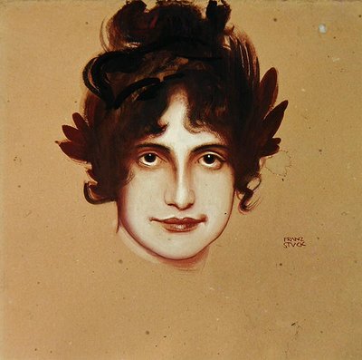صورة لامرأة ، حوالي عام 1896 (زيت على ورق) بواسطة فرانز فون ستاك