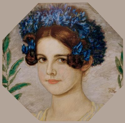 ابنة الفنانة مع زهرة الذرة في شعرها بواسطة فرانز فون ستاك