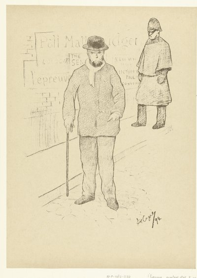 Portret van Dichter Paul Verlaine في لندن بول فيرلين في لندن المحاكمة (عنوان المسلسل) بواسطة لوبريف