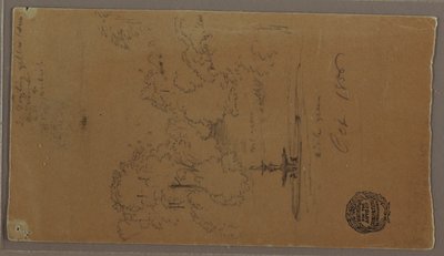 رسم، نافورة في حديقة، شلالات نياجرا، أكتوبر 1856 بواسطة كنيسة فريدريك إدوين