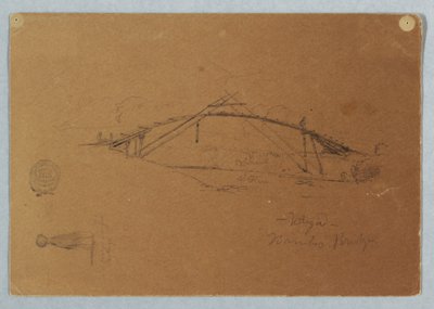 رسم، جسر من الخيزران في بوغا، كولومبيا، وفتاة تحمل جرة، كارتاغو، كولومبيا، يوليو 1853 بواسطة كنيسة فريدريك إدوين