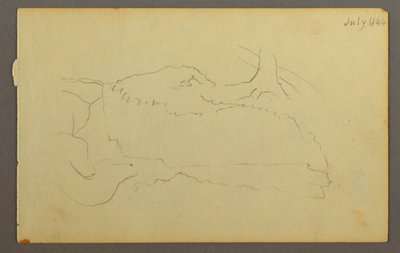 رسم، قاعدة شجرة، صخور، 1844 بواسطة كنيسة فريدريك إدوين
