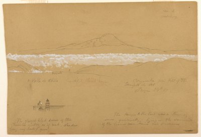رسم، كايامبي، الصباح، من معبد الشمس، كيتو، كيتو، 24 يونيو، 1857 بواسطة كنيسة فريدريك إدوين