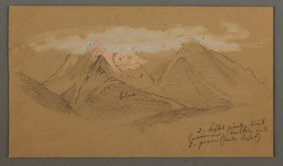 رسم، غيوم فوق قمم الجبال، ربما عام 1868 بواسطة كنيسة فريدريك إدوين