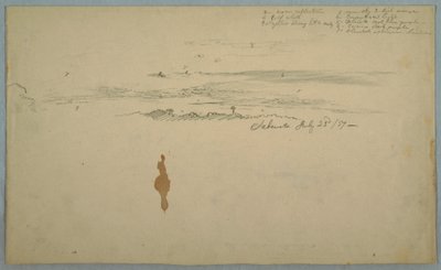 رسم، سماء ملبدة بالغيوم فوق تلال محددة، الإكوادور، 23 يوليو، 1857 بواسطة كنيسة فريدريك إدوين