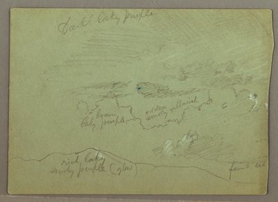 رسم، سماء ملبدة بالغيوم فوق التلال، ربما عام 1871 بواسطة كنيسة فريدريك إدوين