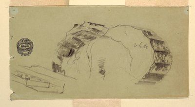 رسم، شظايا عمود وجزء من عمود وجزء من عمود في أثينا، أبريل 1869 بواسطة كنيسة فريدريك إدوين
