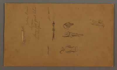 رسم، دراسات الأشكال، شكل في قارب، سمكة، ربما عام 1868 بواسطة كنيسة فريدريك إدوين