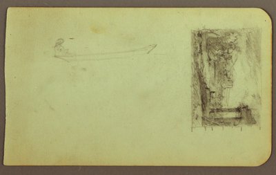 رسم، شكل في زورق، رسم تخطيطي للوحة؛ على الوجه: نقوش، ديسمبر 1883 بواسطة كنيسة فريدريك إدوين