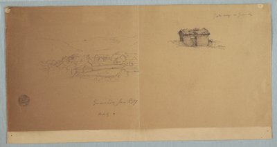 رسم، بوابة ومنظر جزئي لمدينة غواراندا، الإكوادور، 3 يونيو 1857 بواسطة كنيسة فريدريك إدوين