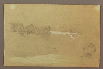 رسم، نقطة هينيكين بوينت والشلالات الأمريكية، نهر نياجرا، ربما عام 1856 بواسطة كنيسة فريدريك إدوين