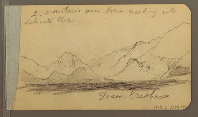 رسم، سلاسل التلال والجبال؛ على الوجه: طريق في الغابة، 1889 بواسطة كنيسة فريدريك إدوين