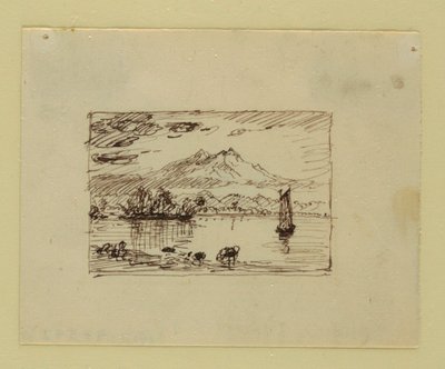 رسم، منظر طبيعي خيالي، حوالي عام 1850 بواسطة كنيسة فريدريك إدوين