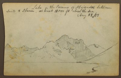 رسم، بحيرة، صحراء موجاندا، الإكوادور، 29 أغسطس 1853 بواسطة كنيسة فريدريك إدوين