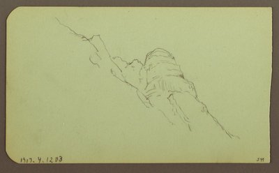 رسم، منظر طبيعي؛ على الوجه: جانب الجبل، 1883 بواسطة كنيسة فريدريك إدوين
