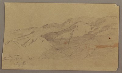 رسم، منظر طبيعي من مزرعة جاليواي هيل، جامايكا، جزر الهند الغربية، أغسطس 1865 بواسطة كنيسة فريدريك إدوين