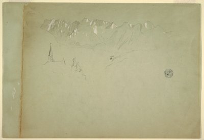 رسم، منظر طبيعي من جبال الألب النمساوية، 1868 بواسطة كنيسة فريدريك إدوين
