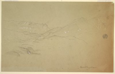 رسم، منظر طبيعي بالقرب من بيرشتسغادن، يونيو - يوليو 1868 بواسطة كنيسة فريدريك إدوين