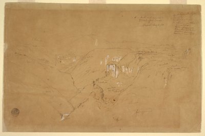 رسم، منظر طبيعي مع جبل بوريس، كولومبيا، 6 أغسطس، 1853 بواسطة كنيسة فريدريك إدوين