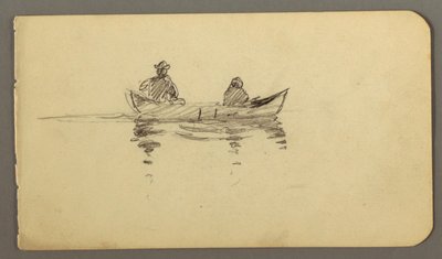 رسم، رجل وامرأة في زورق، ربما عام 1878 بواسطة كنيسة فريدريك إدوين