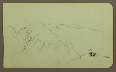 رسم، منظر طبيعي جبلي؛ الوجه الآخر: منظر طبيعي، 1883 بواسطة كنيسة فريدريك إدوين