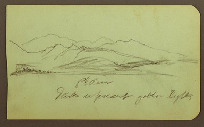 رسم، منظر طبيعي جبلي؛ في الخلفية: منظر طبيعي جبلي، شكل، 1883 بواسطة كنيسة فريدريك إدوين