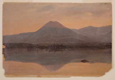 رسم، جبل. كاتاهدين من بحيرة كاتاهدين، 1860-70 بواسطة كنيسة فريدريك إدوين