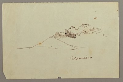 رسم، جبل فيزوف مع دخان، ربما 1868-1869 بواسطة كنيسة فريدريك إدوين