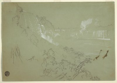 رسم، شلالات نياغارا من قاعدة بروسبكت بوينت، 1856 أو 1858 بواسطة كنيسة فريدريك إدوين
