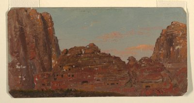رسم، البتراء، غرف خربة النصارى الصخرية، فبراير 1868 بواسطة كنيسة فريدريك إدوين