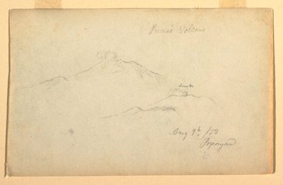 رسم، بركان بوريسي يُرى من بوبايان، كولومبيا، 9 أغسطس 1853 بواسطة كنيسة فريدريك إدوين