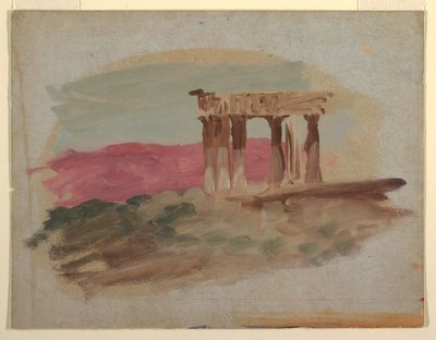 رسم، أطلال معبد دوريك، كورينث، 1869 بواسطة كنيسة فريدريك إدوين