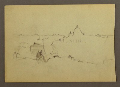 رسم، كاتدرائية القديس بطرس من الشمال في مواجهة تلال روما وأفق روما، يناير 1869 بواسطة كنيسة فريدريك إدوين
