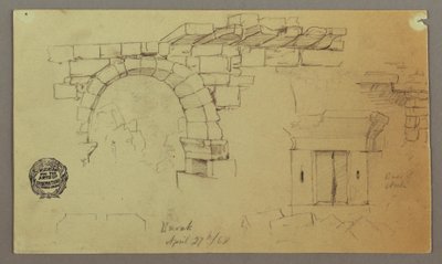 رسم، قوس حجري، قاعدة حجرية، 27 أبريل 1868 بواسطة كنيسة فريدريك إدوين