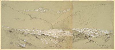 رسم، نهر آليتش الجليدي العلوي مع فوشورن العظيم، 1868 بواسطة كنيسة فريدريك إدوين