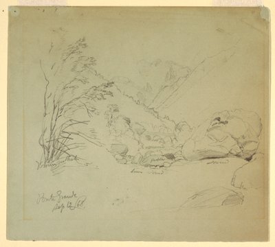 رسم، وادي به جسر بالقرب من ماكوغناغا، 12 سبتمبر 1868 بواسطة كنيسة فريدريك إدوين
