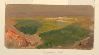 رسم، منظر باتجاه دمشق، سوريا، 24 أبريل - 16 مايو، 1868 بواسطة كنيسة فريدريك إدوين