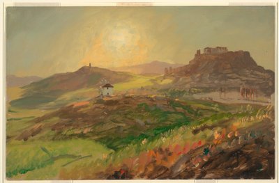 رسم، منظر الأكروبوليس، أثينا، أبريل 1869 بواسطة كنيسة فريدريك إدوين