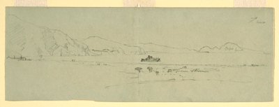 رسم، منظر لشبه جزيرة سورينتو في كابري بإيطاليا من الشمال الشرقي، 1869 بواسطة كنيسة فريدريك إدوين