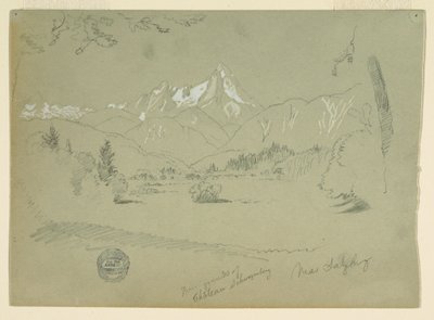 رسم، واتزمان من أرض القصر في آيجن بالقرب من سالزبورغ، يونيو-يوليو 1868 بواسطة كنيسة فريدريك إدوين
