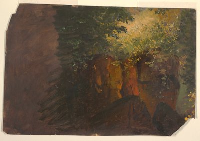 رسم، منظر غابة مع صخور، 1860-70 بواسطة كنيسة فريدريك إدوين