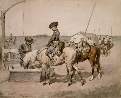 An Amoor Cossack (القوزاق للأمور) 1892-94 (مرحاض وقلم وحبر على ورق) بواسطة فريدريك ريمنجتون